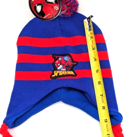 NWT Marvel Spiderman Kids Winter Hat/Chook/ Tuque With Fleece Lining - Picture 9 of 12